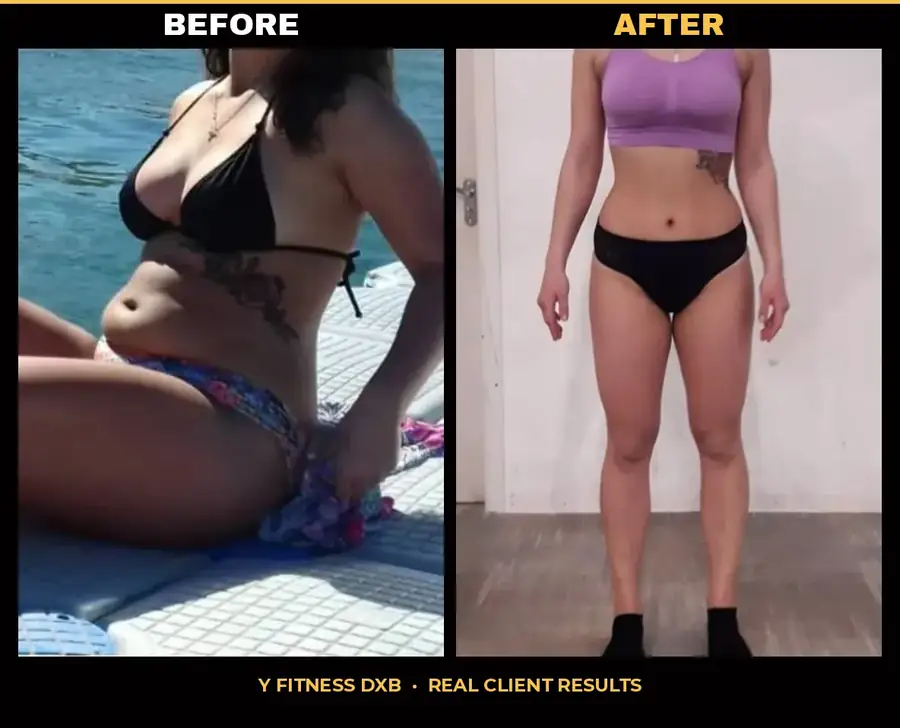 Personal Training Results Dubai — Before & After 2 Before and after personal training results in Dubai — client 2